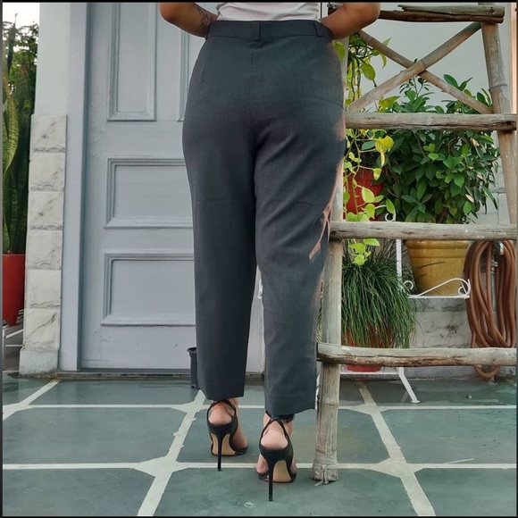 Grey Formal High Waist Chino Pants - Picture 2 of 2